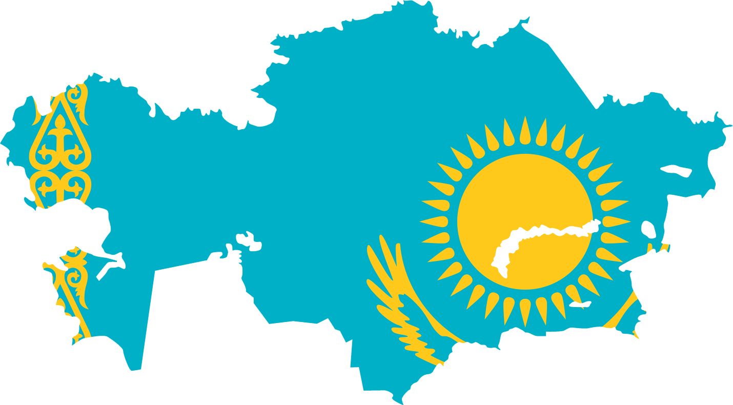 kazakhstan flag map